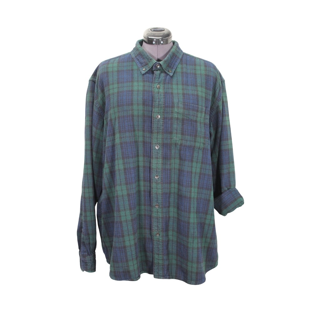 L.L. Bean Plaid Flannel Shirt Men's XL Cotton‎ Long Sleeve Button Down Casual
